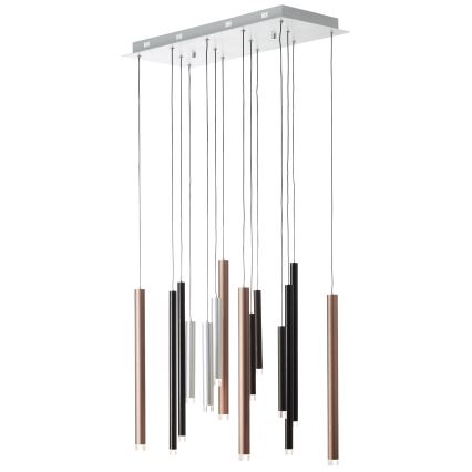 Brilliant - LED-dimbare hanglamp CEMBALO LED/60W/230V mat chroom/zwart/bruin