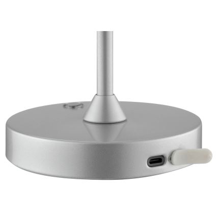 Brilliant - LED dimbare oplaadbare tafellamp voor buiten met aanraakbediening ELORA LED/2,5W/5V 2700K 2600 mAh IP44 zilver
