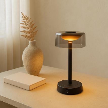 Brilliant - LED dimbare oplaadbare tafellamp voor buiten met aanraakbediening RAZOR LED/2,5W/5V 2700K 2600 mAh IP44 zwart