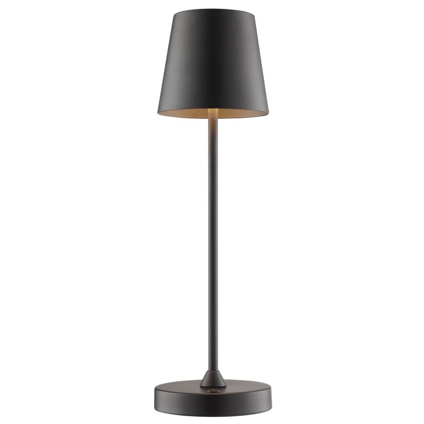 Brilliant - ELORA LED oplaadbare dimbare tafellamp voor buiten met aanraakbediening, 2,5W/5V, 2700K, 2600 mAh, IP44, zwart