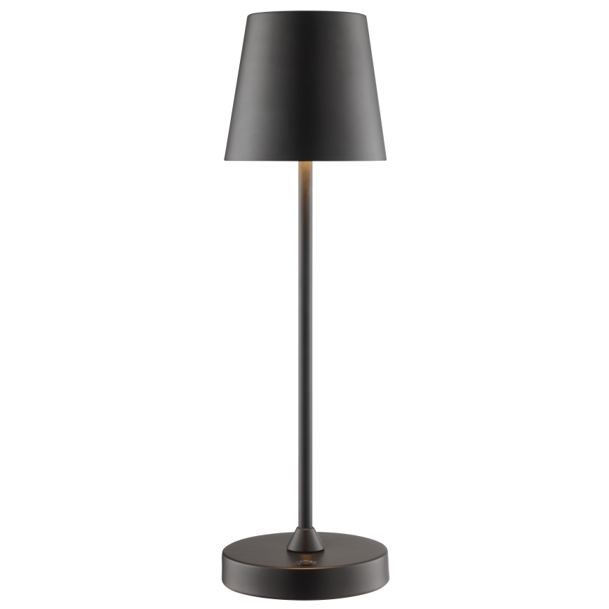 Brilliant - ELORA LED oplaadbare dimbare tafellamp voor buiten met aanraakbediening, 2,5W/5V, 2700K, 2600 mAh, IP44, zwart