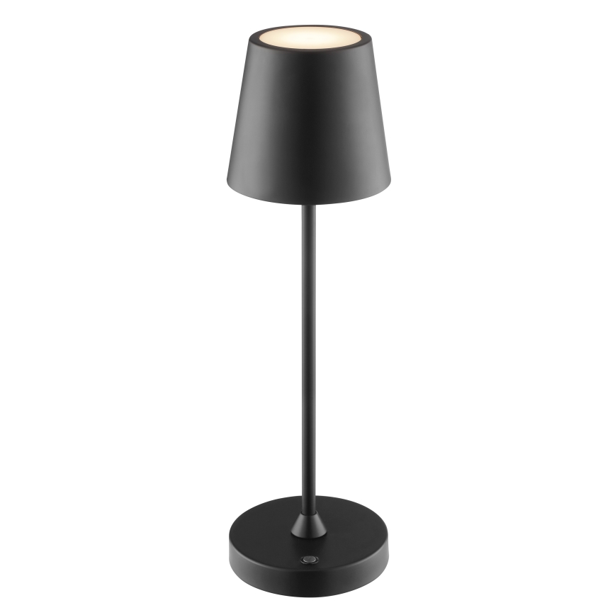 Brilliant - ELORA LED oplaadbare dimbare tafellamp voor buiten met aanraakbediening, 2,5W/5V, 2700K, 2600 mAh, IP44, zwart