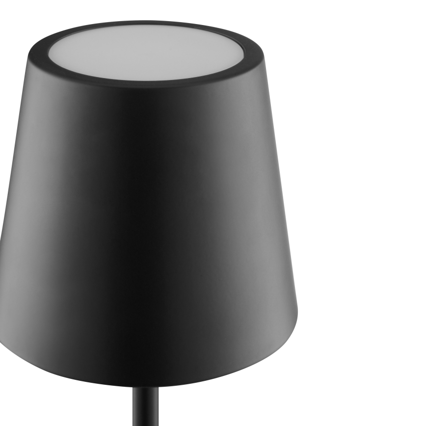 Brilliant - ELORA LED oplaadbare dimbare tafellamp voor buiten met aanraakbediening, 2,5W/5V, 2700K, 2600 mAh, IP44, zwart