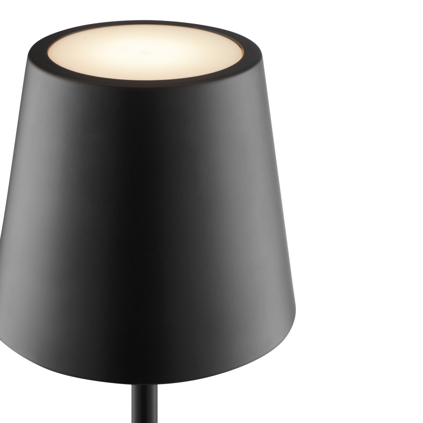 Brilliant - ELORA LED oplaadbare dimbare tafellamp voor buiten met aanraakbediening, 2,5W/5V, 2700K, 2600 mAh, IP44, zwart