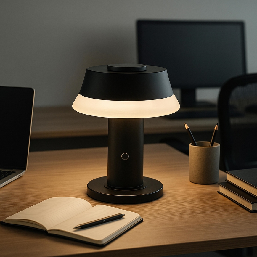 Brilliant - Dimbare oplaadbare tafellamp met aanraakbediening KINICH LED/2,5W/5V 2700K 2600 mAh zwart