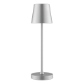 Brilliant - LED dimbare oplaadbare tafellamp met aanraakbediening voor buiten ELORA LED/2,5W/5V 2700K 2600 mAh IP44 zilver
