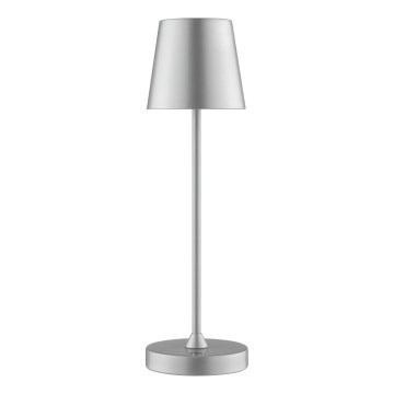 Brilliant - LED dimbare oplaadbare tafellamp met aanraakbediening voor buiten ELORA LED/2,5W/5V 2700K 2600 mAh IP44 zilver