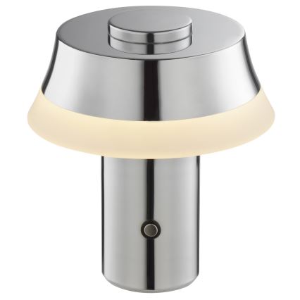 Brilliant - LED-dimbare oplaadbare tafellamp KINICH met aanraakbediening LED/2,5W/5V 2700K 2600 mAh glanzend chroom