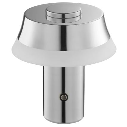 Brilliant - LED-dimbare oplaadbare tafellamp KINICH met aanraakbediening LED/2,5W/5V 2700K 2600 mAh glanzend chroom