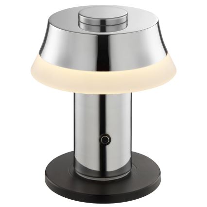 Brilliant - LED-dimbare oplaadbare tafellamp KINICH met aanraakbediening LED/2,5W/5V 2700K 2600 mAh glanzend chroom