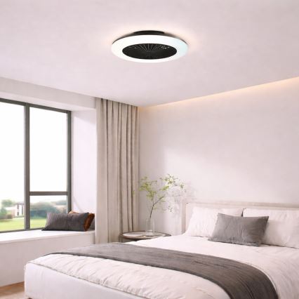 Brilliant - dimbare LED-plafondlamp met ventilator MONTERO LED/20W/230V 2700-6500K Ø 42 cm zwart + afstandsbediening
