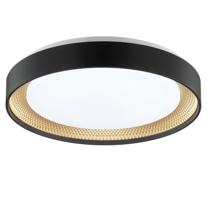 Brilliant - LED dimbare plafondlamp WALDO LED/24W/230V 3000-6500K Ø 38,5 cm zwart/goud + afstandsbediening