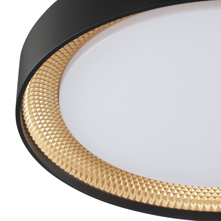 Brilliant - LED dimbare plafondlamp WALDO LED/24W/230V 3000-6500K Ø 38,5 cm zwart/goud + afstandsbediening