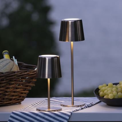 Brilliant - LED dimbare touch buitenlamp XAANA LED/4W/5V 3000/4000/6500K 2600 mAh IP44 koper