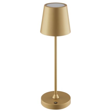 Brilliant - ELORA dimbare oplaadbare aanraakbediende buitentafellamp LED/2,5W/5V 2700K 2600 mAh IP44 goud