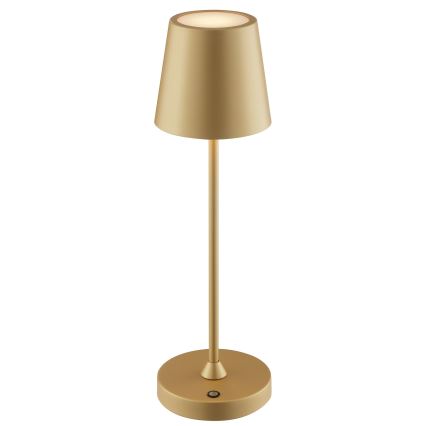 Brilliant - ELORA dimbare oplaadbare aanraakbediende buitentafellamp LED/2,5W/5V 2700K 2600 mAh IP44 goud