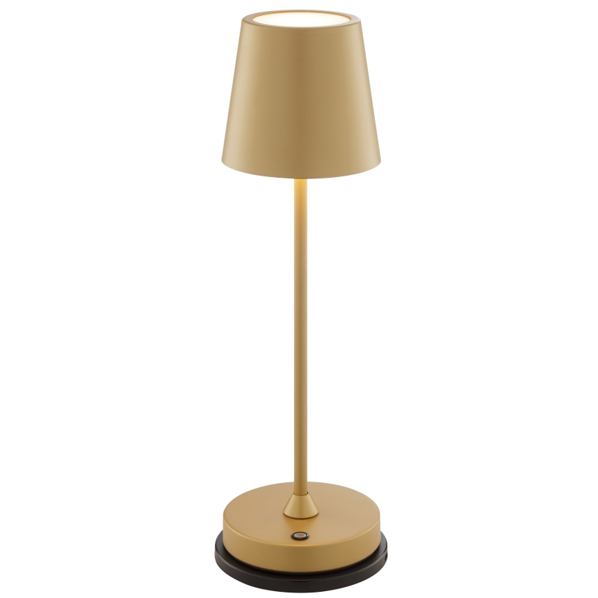 Brilliant - ELORA dimbare oplaadbare aanraakbediende buitentafellamp LED/2,5W/5V 2700K 2600 mAh IP44 goud