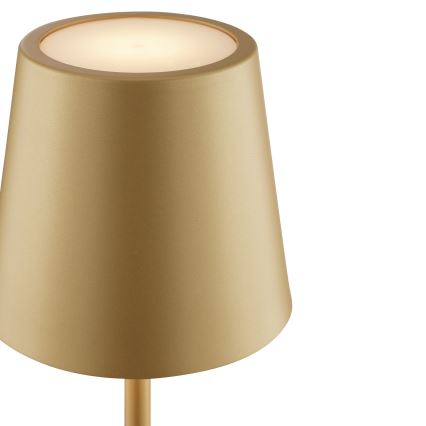 Brilliant - ELORA dimbare oplaadbare aanraakbediende buitentafellamp LED/2,5W/5V 2700K 2600 mAh IP44 goud