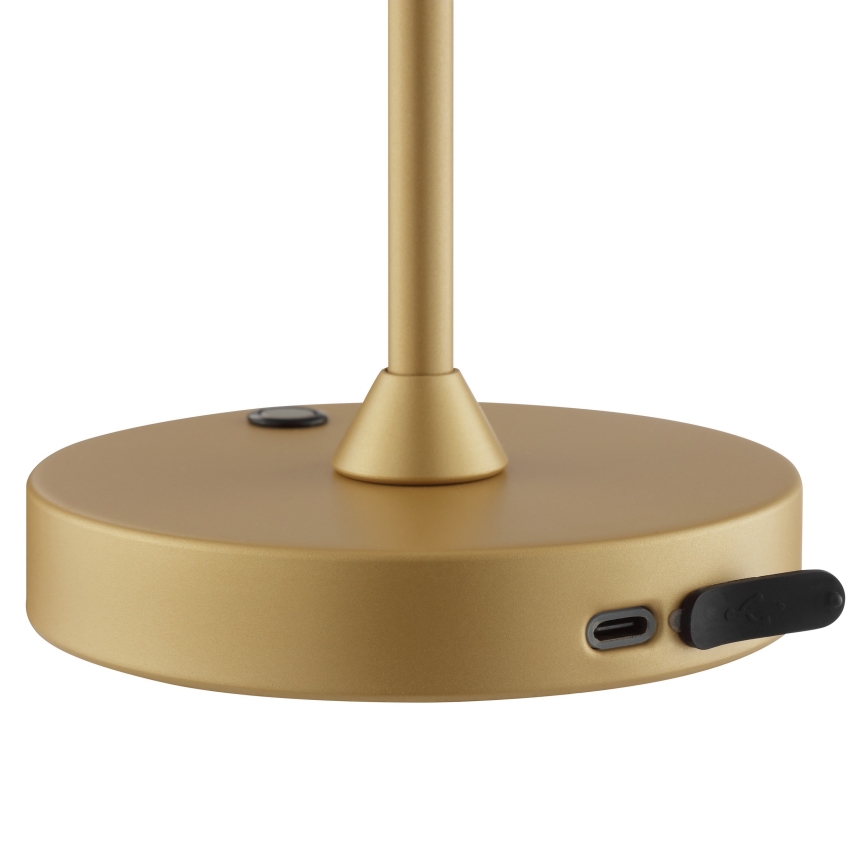 Brilliant - ELORA dimbare oplaadbare aanraakbediende buitentafellamp LED/2,5W/5V 2700K 2600 mAh IP44 goud