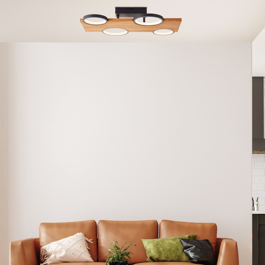 Brilliant - LED Plafondlamp CHEESY LED/28W/230V grenen - FSC gecertificeerd