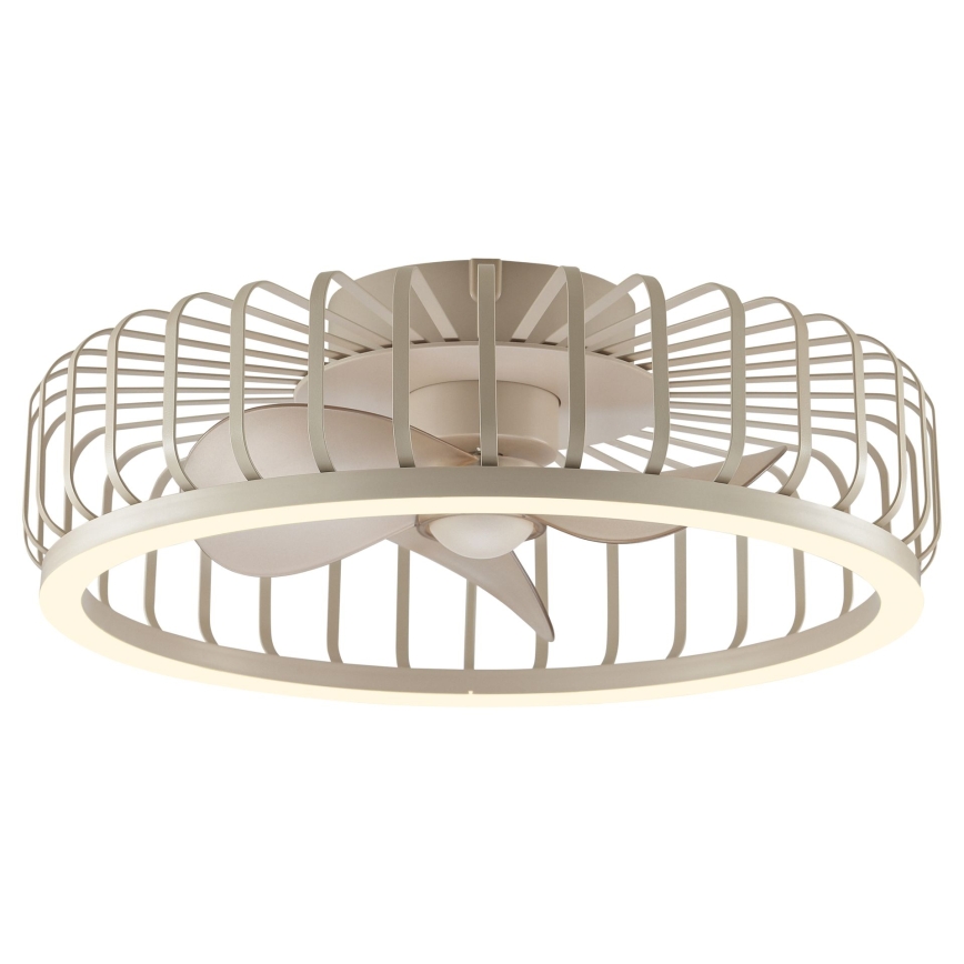 Brilliant - CAPO dimbare LED-plafondlamp met ventilator, 36W/230V, 2700-6500K, Ø 48 cm, beige + afstandsbediening