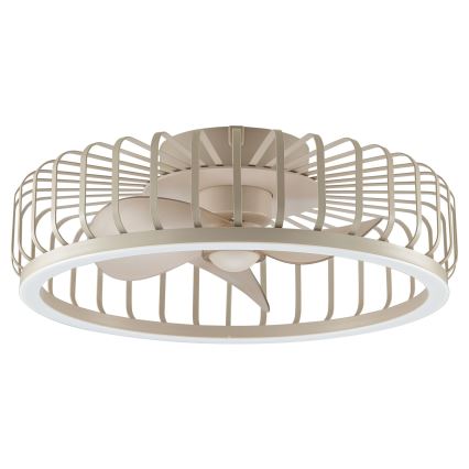 Brilliant - CAPO dimbare LED-plafondlamp met ventilator, 36W/230V, 2700-6500K, Ø 48 cm, beige + afstandsbediening