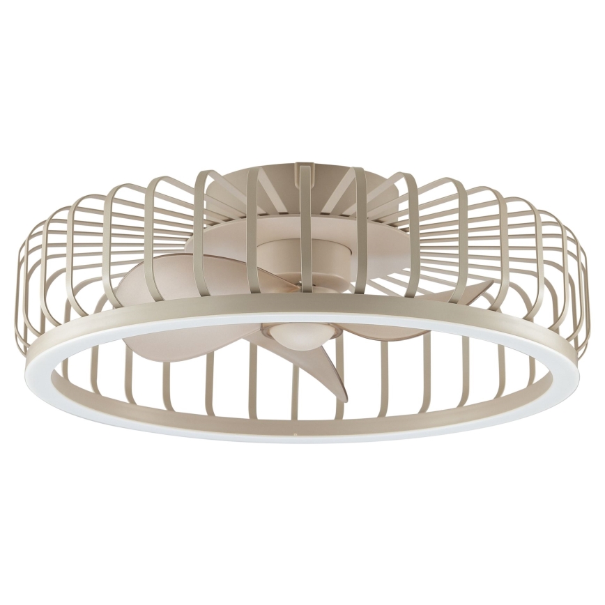 Brilliant - CAPO dimbare LED-plafondlamp met ventilator, 36W/230V, 2700-6500K, Ø 48 cm, beige + afstandsbediening