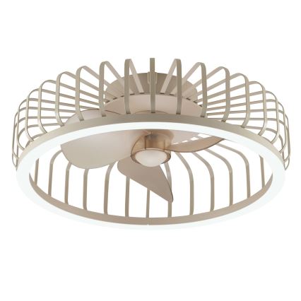 Brilliant - CAPO dimbare LED-plafondlamp met ventilator, 36W/230V, 2700-6500K, Ø 48 cm, beige + afstandsbediening