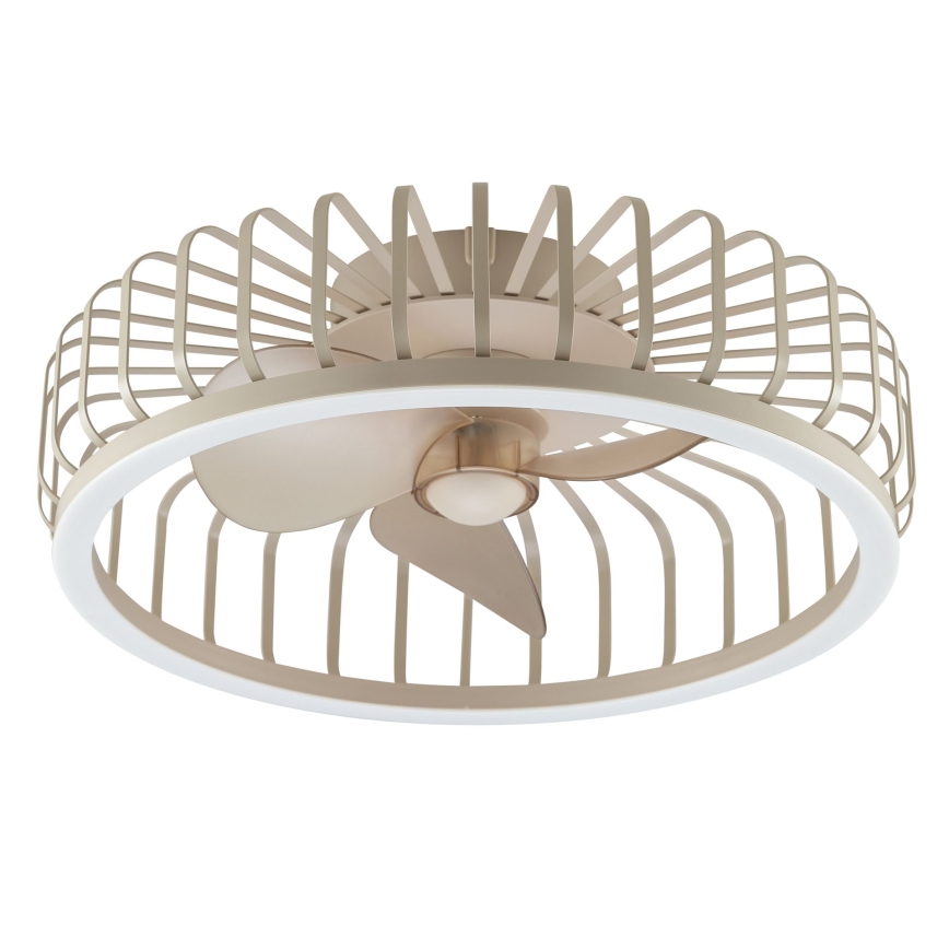 Brilliant - CAPO dimbare LED-plafondlamp met ventilator, 36W/230V, 2700-6500K, Ø 48 cm, beige + afstandsbediening