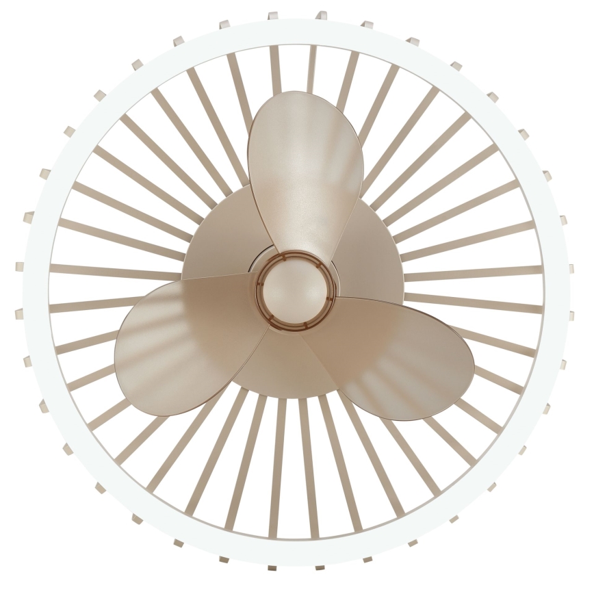 Brilliant - CAPO dimbare LED-plafondlamp met ventilator, 36W/230V, 2700-6500K, Ø 48 cm, beige + afstandsbediening