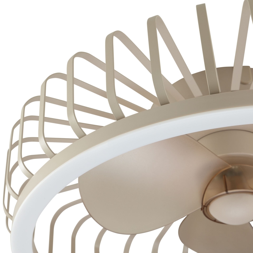 Brilliant - CAPO dimbare LED-plafondlamp met ventilator, 36W/230V, 2700-6500K, Ø 48 cm, beige + afstandsbediening