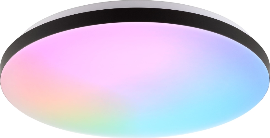 Brilliant - LED RGBW Dimbare plafondlamp LIVIO LED/20W/230V 3000-6500K diameter 49 cm zwart + afstandsbediening