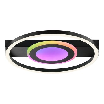 Brilliant - LED RGBW dimbare plafondlamp MAUREEN, 20W/230V, 3000-6500K, zwart + afstandsbediening