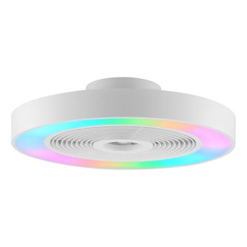 Brilliant - LED RGBW dimbare plafondlamp met ventilator CATANIA LED/37W/230V 2700-6500K pr. 48,6 cm wit + afstandsbediening