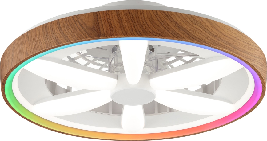 Brilliant - LED RGBW Dimbare plafondventilator GAIANO LED/24W/230V 2700-6500K diameter 48 cm bruin + afstandsbediening
