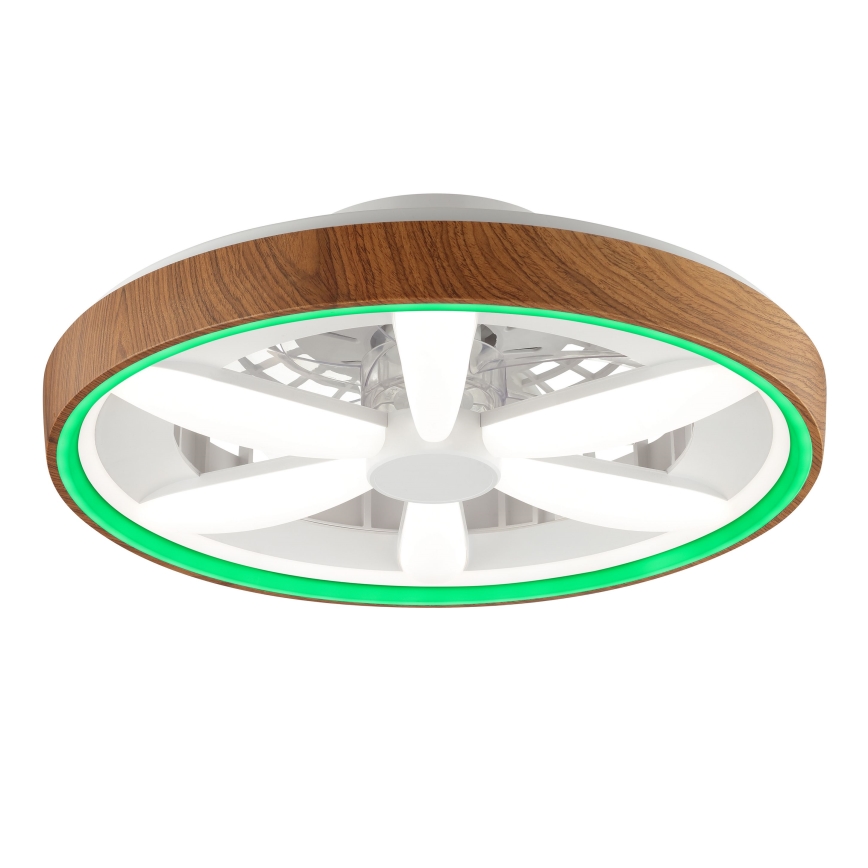 Brilliant - LED RGBW Dimbare plafondventilator GAIANO LED/24W/230V 2700-6500K diameter 48 cm bruin + afstandsbediening