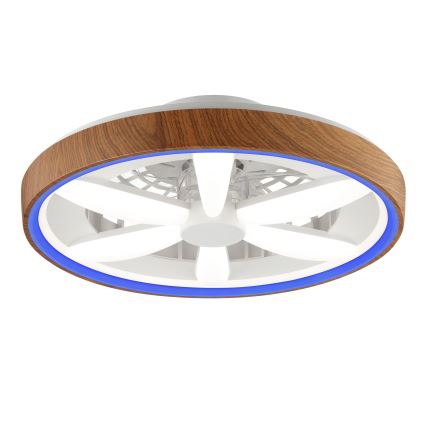 Brilliant - LED RGBW Dimbare plafondventilator GAIANO LED/24W/230V 2700-6500K diameter 48 cm bruin + afstandsbediening