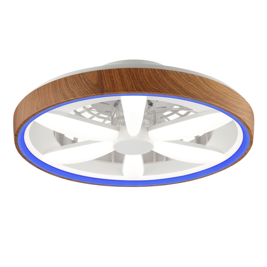 Brilliant - LED RGBW Dimbare plafondventilator GAIANO LED/24W/230V 2700-6500K diameter 48 cm bruin + afstandsbediening