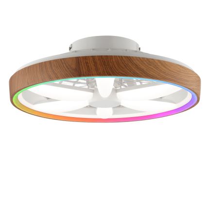 Brilliant - LED RGBW Dimbare plafondventilator GAIANO LED/24W/230V 2700-6500K diameter 48 cm bruin + afstandsbediening