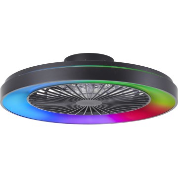 Brilliant - LED RGBW dimbare plafondventilator MAZZARO LED/24W/230V 3000-6500K Ø 58 cm zwart + afstandsbediening