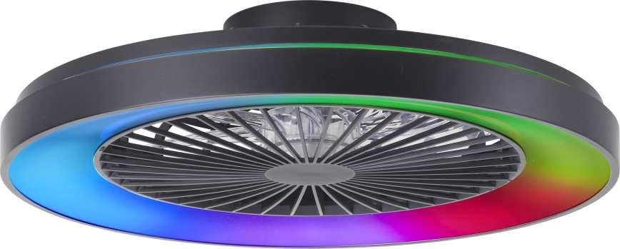 Brilliant - LED RGBW dimbare plafondventilator MAZZARO LED/24W/230V 3000-6500K Ø 58 cm zwart + afstandsbediening
