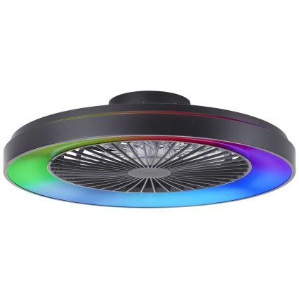 Brilliant - LED RGBW dimbare plafondventilator MAZZARO LED/24W/230V 3000-6500K Ø 58 cm zwart + afstandsbediening