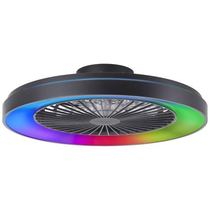 Brilliant - LED RGBW dimbare plafondventilator MAZZARO LED/24W/230V 3000-6500K Ø 58 cm zwart + afstandsbediening
