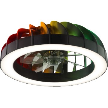 Brilliant - LED RGBW dimbare plafondventilator met licht FANORA LED/30W/230V 2700-6500K Ø 46 cm zwart + afstandsbediening
