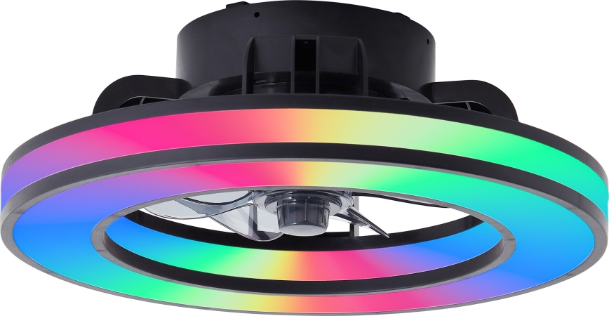 Brilliant - LED RGBW Dimbare plafondventilator MONDELLO LED/26W/230V 2700-6500K diameter 41 cm zwart + afstandsbediening