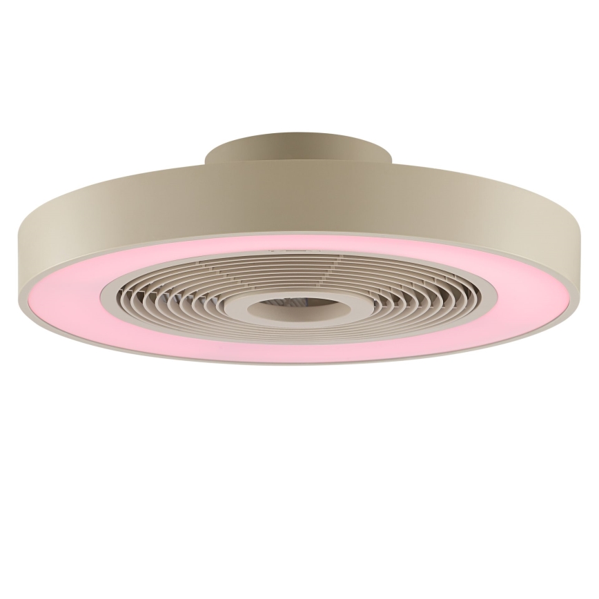 Brilliant - LED RGBW dimbare plafondlamp met ventilator CATANIA LED/37W/230V 2700-6500K Ø 48,6 cm beige + afstandsbediening