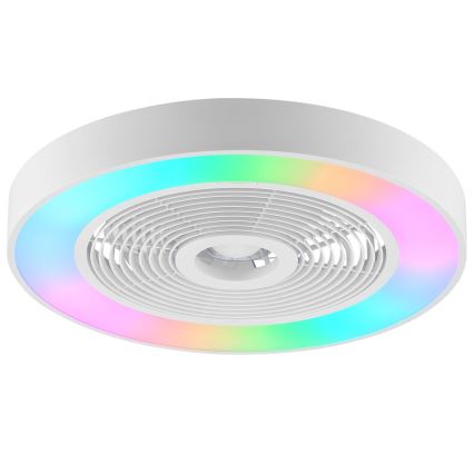 Brilliant - LED RGBW dimbare plafondlamp met ventilator CATANIA LED/37W/230V 2700-6500K Ø 48,6 cm wit + afstandsbediening
