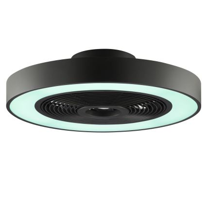 Brilliant - LED RGBW dimbaar plafondlamp met ventilator CATANIA LED/37W/230V 2700-6500K Ø 48,6 cm zwart + afstandsbediening