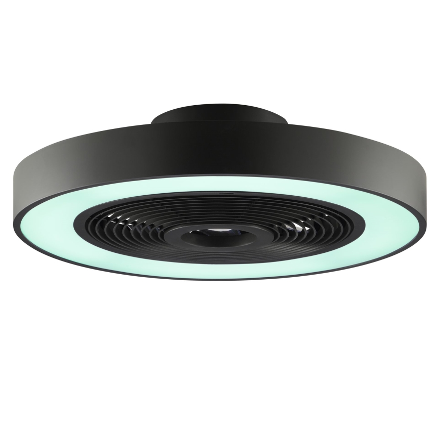 Brilliant - LED RGBW dimbaar plafondlamp met ventilator CATANIA LED/37W/230V 2700-6500K Ø 48,6 cm zwart + afstandsbediening