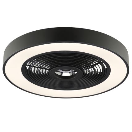 Brilliant - LED RGBW dimbaar plafondlamp met ventilator CATANIA LED/37W/230V 2700-6500K Ø 48,6 cm zwart + afstandsbediening